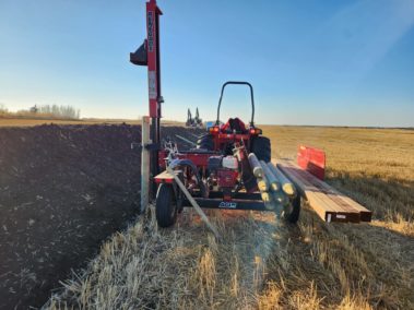 Post pounder for custom farm fencing, Intimefencing